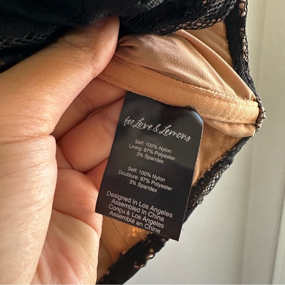 For Love & Lemons Rosalie Lace Bustier Crop Top Black - Picture 6 of 7